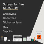 Simple HealthKit At-Home 5-Panel STD Test Kit for Chlamydia, Gonorrhea, Trichomoniasis, HCV & Syphilis - STD HCV Test Kit - Free Follow-Up/Telehealth & High Quality Lab Results