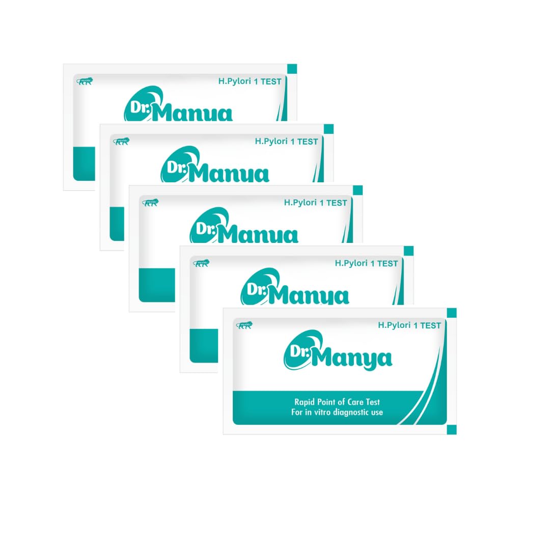 99% Accurate H. Pylori Test Kit (5 Pcs) – At-Home Rapid Self Test Card for Gut Health, Detects H Pylori & Stomach Infections, Professional Grade Test Paper for Quick Results.