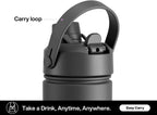 POWCAN 26 oz Insulated Water Bottle with 2-in-1 Straw and Spout Lid, Keep Cold 24H, Leak-Proof, Fits in Car Cup Holder, Stainless Steel Water Bottle for Sports, Travel, and School (Dark Knight)