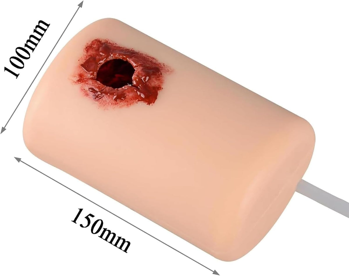 Wound Models for Wound Care, Tourniquet Trainer for Hemorrhage Control, Accurately Simulating Thigh Wound for Educational Classes.