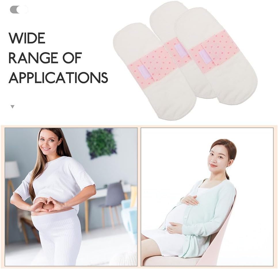 4pcs Reusable Cotton Menstrual Pads for Women, Soft Breathable Cloth Panty Liners Panty Liners Washable Period Sanitary Pads for Pregnancy Postpartum Use