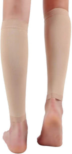 Women's Footless Compression Socks 2 Pairs Medical Calf Compression Sleeve for Swelling, Shin Splint, Varicose Veins, Edema, Nurses & Maternity (2 Pairs)