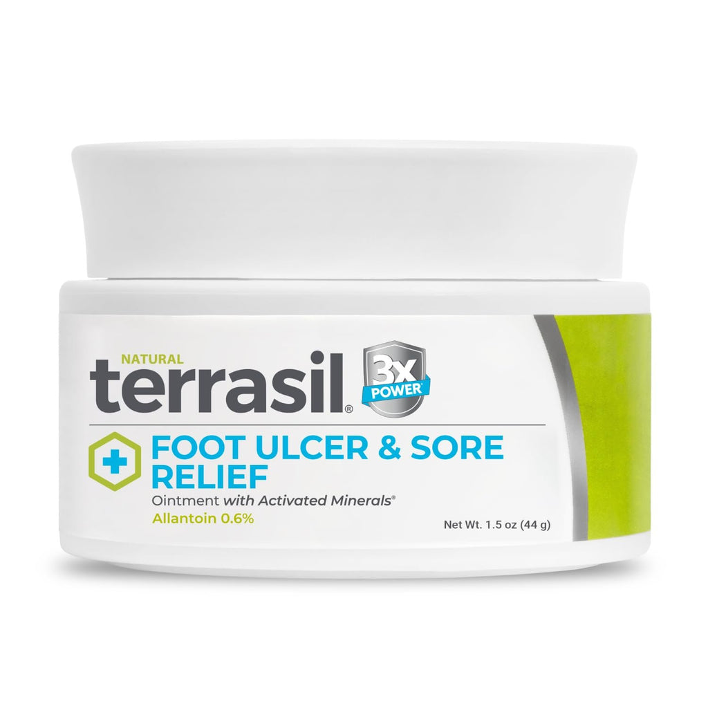 terrasil Foot Ulcer & Sore Relief, Diabetic Foot Cream, 1.5oz | Natural Diabetic Foot Cream. Soothes & moisturizes dry, cracked skin & diabetic ulcers. Hypoallergenic Approved