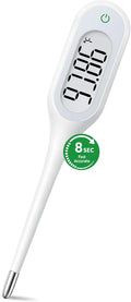 8 Seconds Basal Thermometer for Adult & Kids, Accurate & Safe Thermometer | Fever Alarm and Memory Recall, Oral, Ovulation or Underarm Use