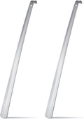 2 Pcs 23" Extra Long Handled Metal Shoe Horn for Elderly, Silver | Shoehorn Dressing Stick for Senior Disabled Men Women Limited Mobility, Standing Reach Assist, No Bending Needed