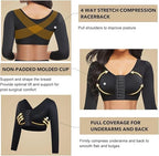 Women's Arm Shaper Tops Arm Lift Slimmer Compression Sleeves Support Garment Post Surgical Corrector, Slimming Arm Front Closure Shapewear Bra (SIZE L)
