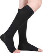 Compression Socks, Open Toe, Medical 20-30 mmHg Graduated Compression Stockings for Men Women, Knee High Compression Sleeves for Pregnancy, Varicose Veins, Relief Shin Splints, Nursing, Edema, Sports