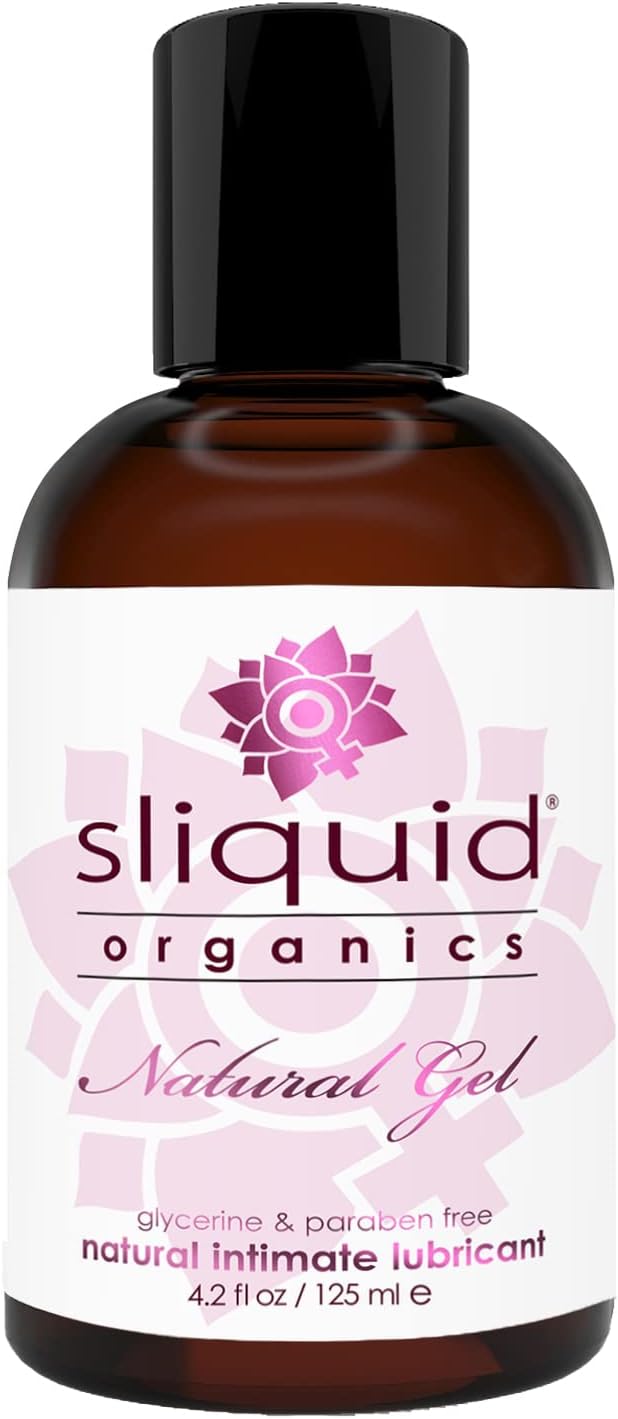 Sliquid Organics Water-Based Lube - Aloe Vera Leaf Infused with Organic Oils & Botanicals, Natural Lubricating Gel for Women/Men/Couples, Unscented, 4.2 Fl Oz