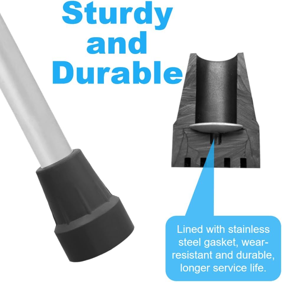 OBTANIM 4 Pack 3/4 Inch Replacement Rubber Cane Tips for Canes Crutch Walking Sticks and Walkers (Black)