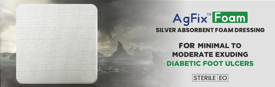 Foam Silver Wound Dressing, AGFIX Dyna Size : 5x5cm, pack of 5