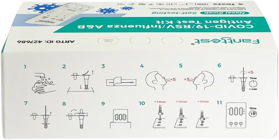 Fanttest 4 in 1 COVID-19 /RSV/Influenza A&B Antigen Test Kit for self-testing (4 Pack)
