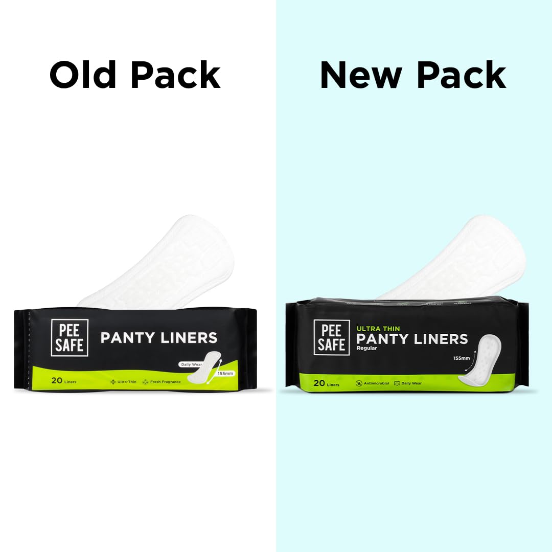 PEESAFE Panty Liners For Women Daily Use - 60 Liners | 155Mm Optimum Coverage (Small Size) | Cottony-Soft Surface| Keeps You Dry & Fresh All Day Long