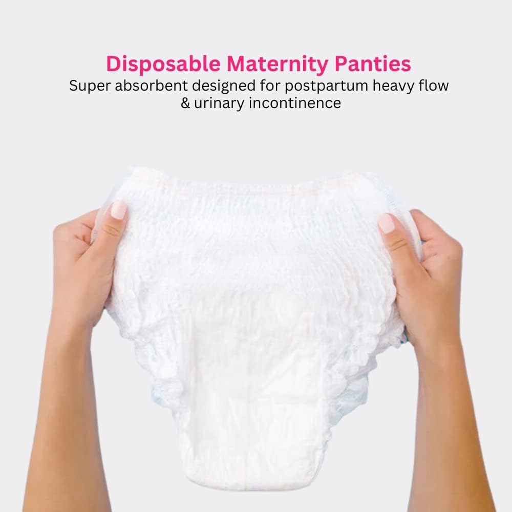 Disposable Period Underwear for Women, Menstrual and Postpartum High Absorbency, Cotton Covered Comfort, Pack of 15