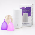 Menstrual Cup with Steam Sterilizer with 2 Reusable L/S Medical Silicone Cups