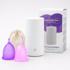 Menstrual Cup with Steam Sterilizer with 2 Reusable L/S Medical Silicone Cups