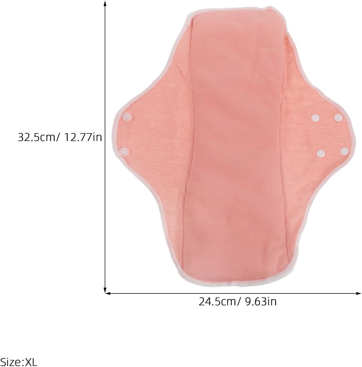 Healeved 2pcs Washable Reusable Cloth Period Pads Xl 25x33cm Coral Pink with Wings for Heavy Flow Postpartum Female Incontinence and Urine Leakage Maternity Care at Home and Travel