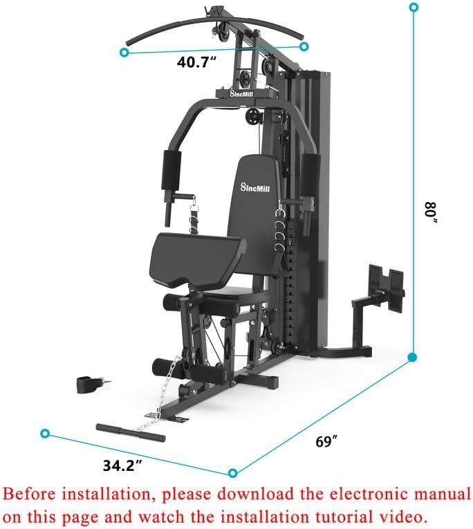 SincMill Home Gym Multifunctional Full Body Workout Equipment for Home Exercise Fitness