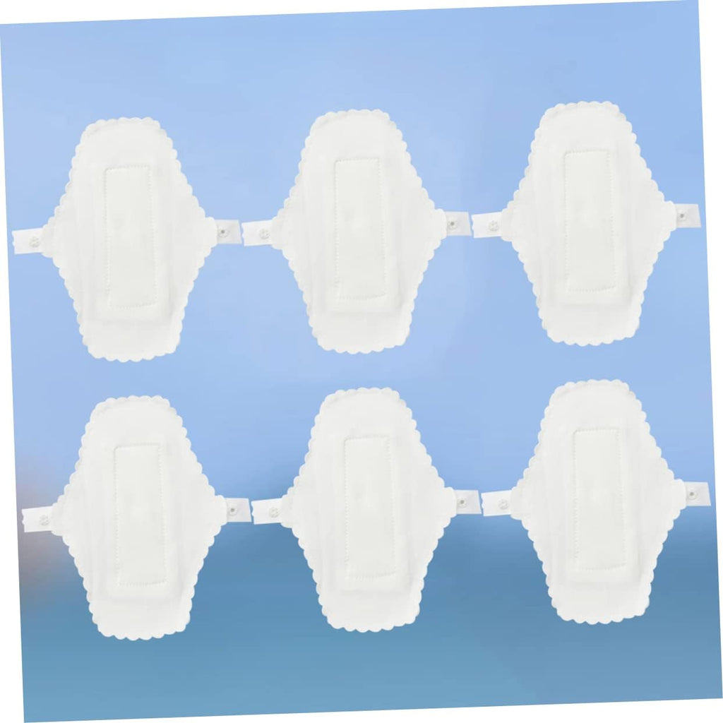 Healeved Menstrual Pads Reusable Waterproof 6 Pieces Washable Sanitary Towels with Comfortable Button for Women Daily and Travel Use 7.08X5.11X0.19In