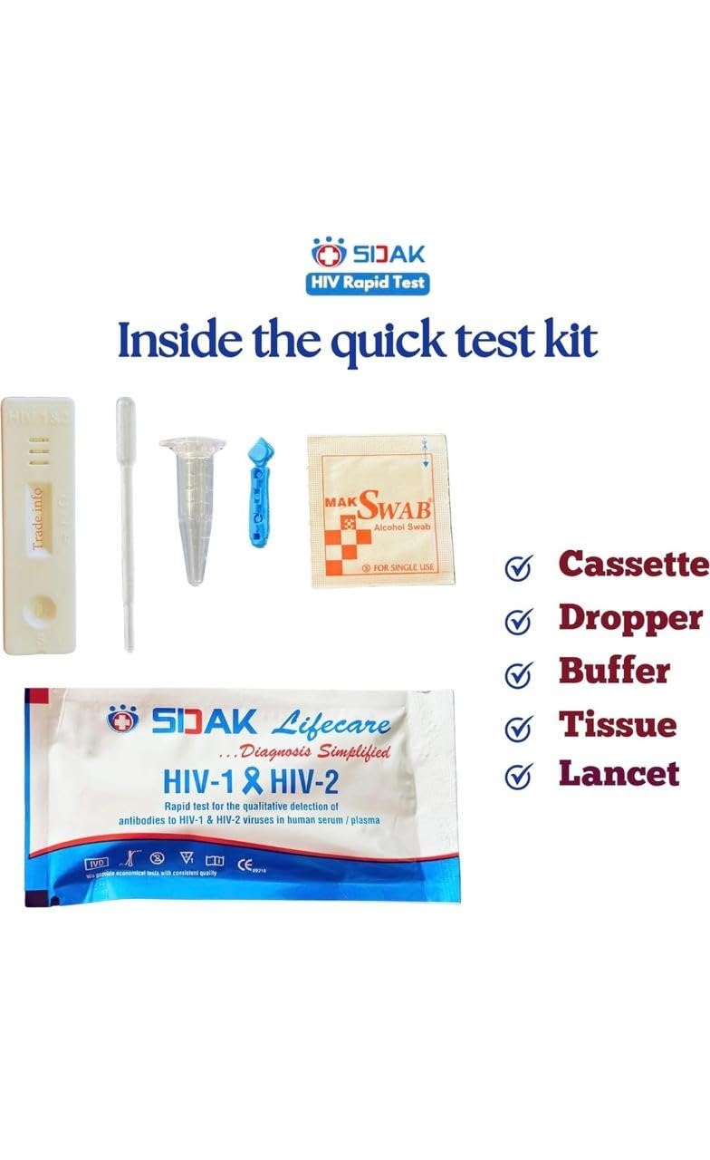 3rd Generation HIV Rapid Test Kit, for Self/home use. Buy 1 Get 1 FREE!