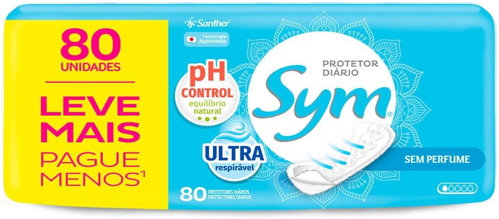 Sym Panty Liners Fragrance-Free Without Wings 80 pieces