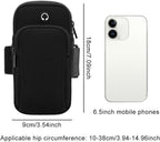 Phone Holder for Running, Walking, Workout, Under 7 in Armband Smartphone Holder, Phone Pouch Cards Keys Wallet, Gym Sports Arm Bands Sleeve Fit Women Men(Color:Black)