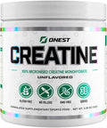 ONEST 150g (30 Servings) Micronized Creatine Monohydrate Powder – 5g per Serving Unflavoured Creatine Powder for Muscle Gain with Gluten-Free & GMO-Free Formula for Post Workout for Men & Women