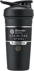 BlenderBottle Sport Flip Stainless Steel Shaker Bottle 24 oz Black