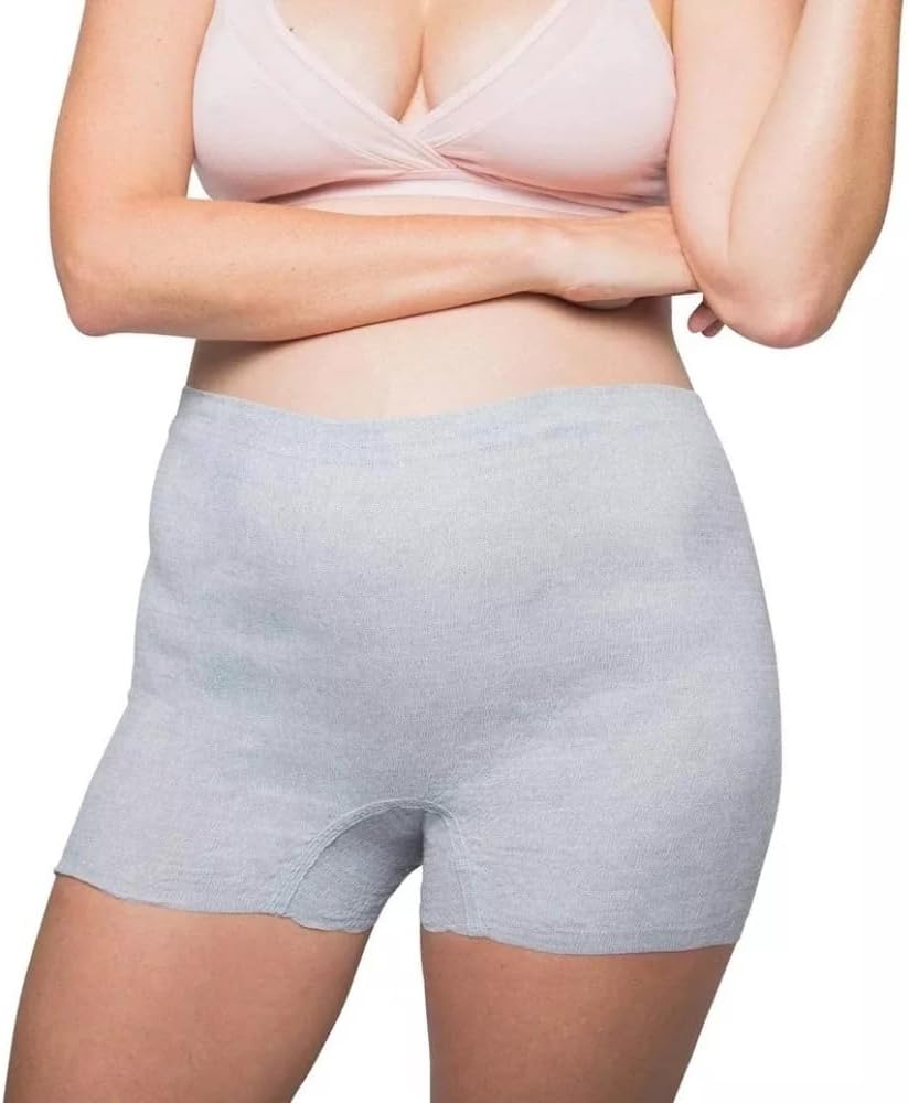 Frida Mom 8pc Postpartum Underwear, Disposable Boyshort Panties, Seamless, Stretch Support, New Mom Essentials, Size M/L (28in-42in)