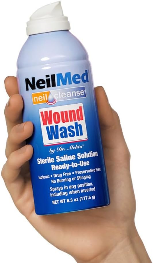 NeilMed Cleanse Sterile Saline Wound Wash, 6.3 Ounce