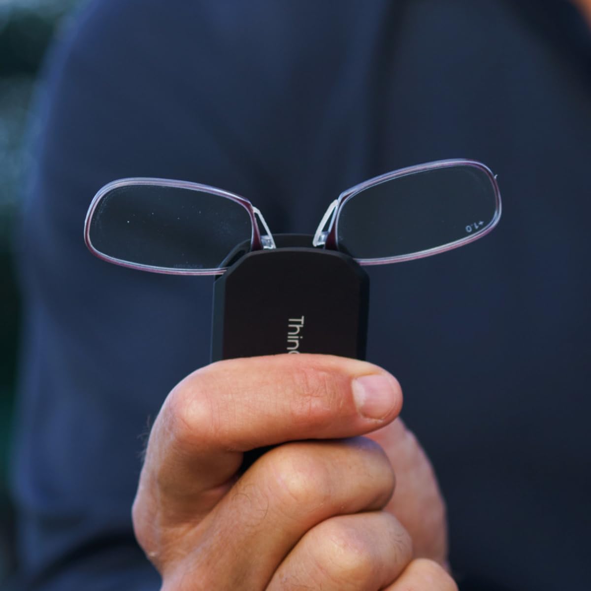 by ThinOptics Classic Keychain Reading Glasses - Slim Folding Armless Pocket Readers + Case
