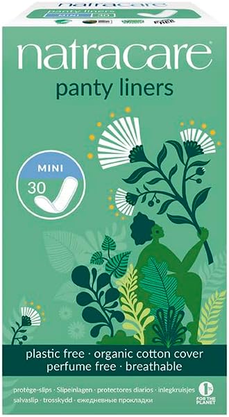Natracare - Mini panty liners - Natural product - Ideal for daily use and sensitive skin - Straight cut and breathable cotton top layer - Soft and absorbent - 30 protectors