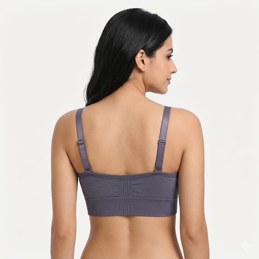 Women's Front Button Wire-Free Bra - Post-Surgery & Nursing Comfort Bralette | Lightly-Padded with Adjustable Strap Comfortable Bra Free Size