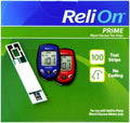 ReliOn Prime Blood Glucose Test Strips, No Coding, 100 Count, for ReliOn Prime Meters