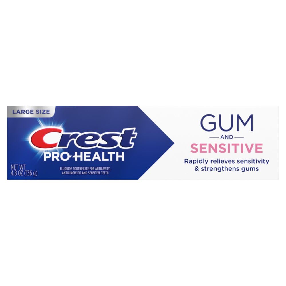 Crest Pro-Health Sensitive and Gum All Day Protection Toothpaste 4.8 oz- Anti cavity, Antibacterial Fluoride , Clinically Proven, Sensitivity