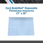 BodyMed Disposable Pillowcases (Tissue/Poly) – Disposable Pillow Cases – Medical Paper Pillowcases – Case of 100 – 21" x 30" – Blue