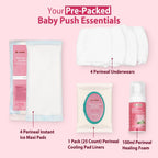 B-Arm Normal Delivery Postpartum Recovery Kit(10 pcs)|Includes 4 Disposable Underwear, 4 Icemaxi pads, 100ml Perineal Healing Foam, Pack of 25 Witch Hazel Padliners| New Mom's Hospital Bag Must-have