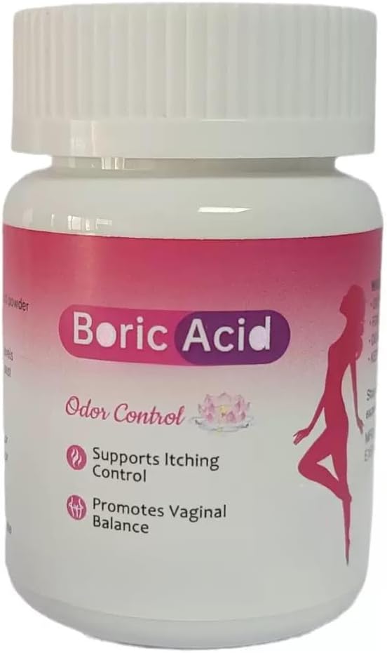 Boric Acid - Intimate Health Support - Natural Vaginal Health Support for Women - Detox & Cleanse, Odor & Itch Relief
