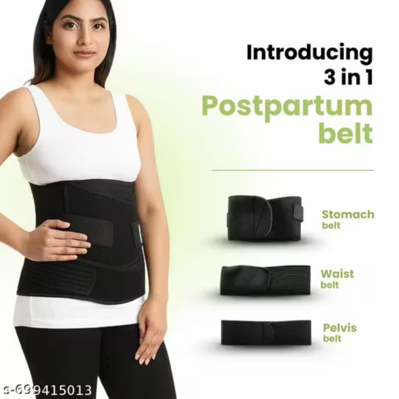 Adjustable Postpartum & Maternity Support Belt for Women, Breathable Abdominal Binder, 3-in-1 with Chest Waist Hip Compression, C-Section Recovery Belly Wrap