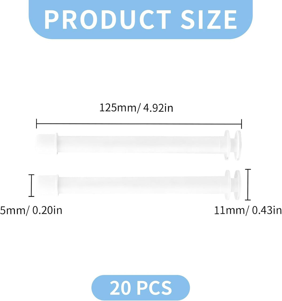 20Pcs 5g Gynecological Medicine Applicators Portable Womens, Private Disposable Vaginal Cream Applicators, Plastic Large Straight Tube Pusher Suppository Applicator,Safe，gentle And Convenient
