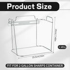 Shimeyao 4 Pcs Wall Cart Sharps Bracket for 2 Gallon Sharps Container Wall Mount Cart Mounting, 10 x 7.5 x 6.5 Inch (Silver)