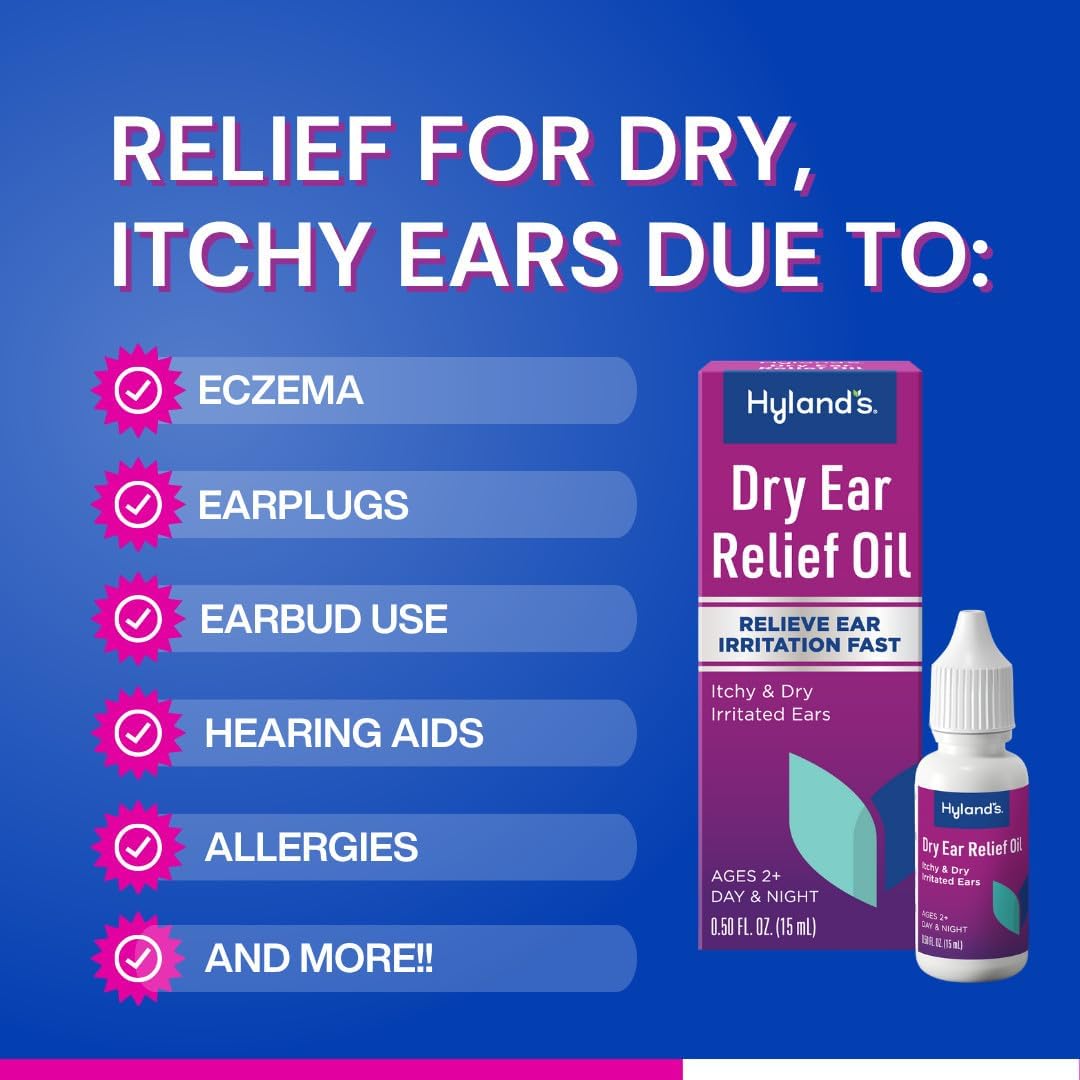 Hyland's Dry Ear Oil, Fast Itch & Irritation Relief Day or Night, 0.5oz