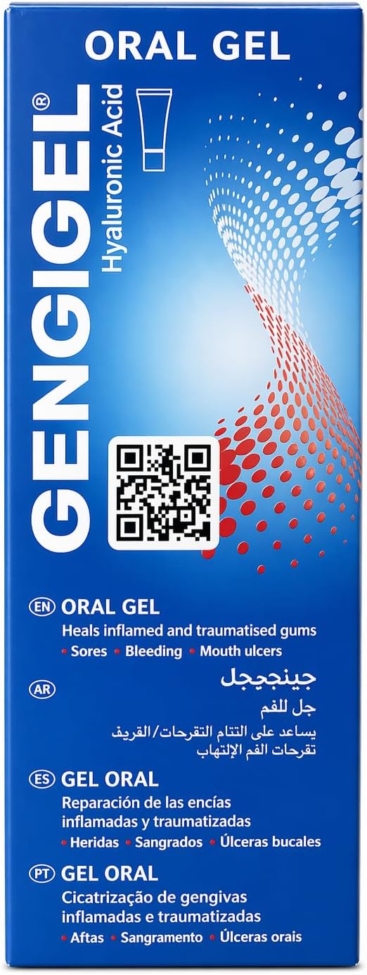 Gengigel Hyaluronic Acid Oral Gel for Mouth & Gum Discomfort (20ml), Soothes Irritation, Promotes Natural Healing & Protects Delicate Oral Tissue, No Paraben or SLS, Vegan & Kosher