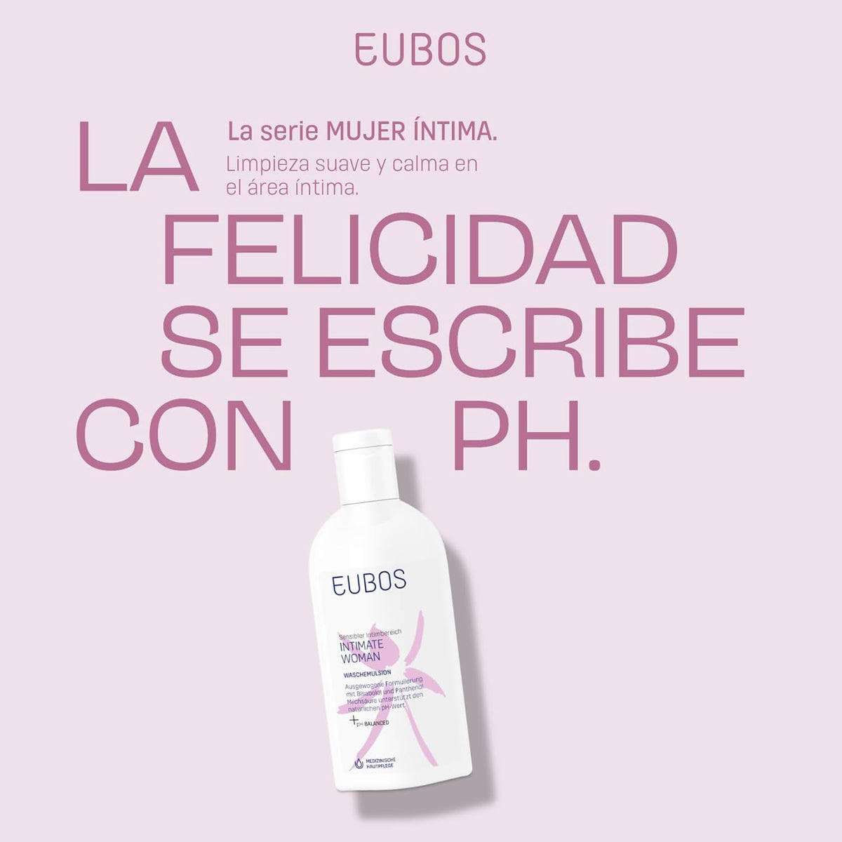 EUBOS INTIMATE WOMAN WASH EMULSION | Delicate cleansing for the female intimate area | Promotes vaginal flora | No alkaline soaps | 200 ml