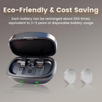312 Hearing Aid Battery Case Charger with 2 Pack 312 Rechargeable Batteries Long Lasting for Bluetooth & Non-Bluetooth Hearing Aids
