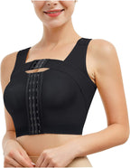 KUMAYES Postoperative Sports Bra, Front Closure Sports Bra for Post Operative with Back Support Running Seamless Yoga Fitness