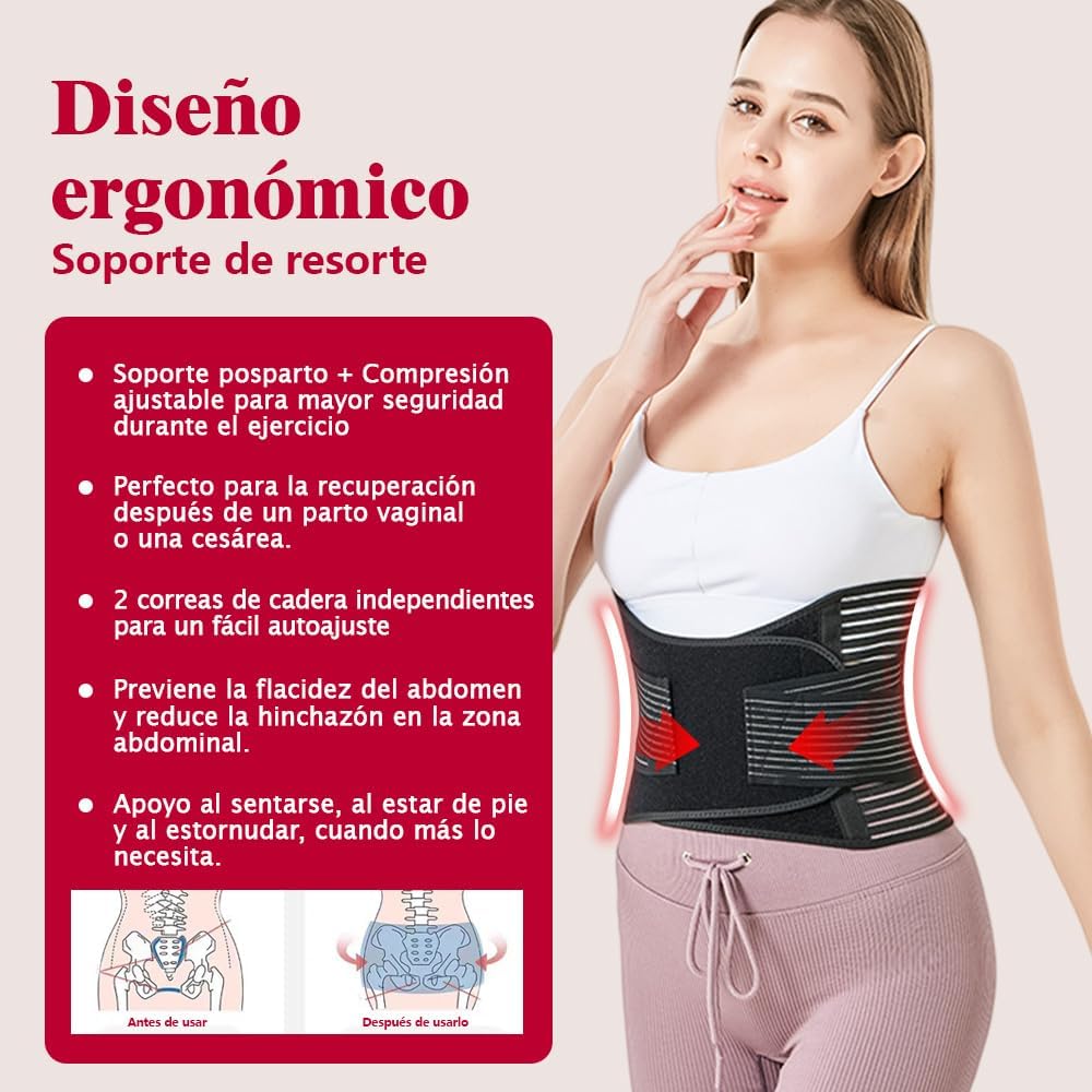 Postpartum Abdominal Recovery Belt, Belts, Recovery Belt with Double Adjustment Straps, Waist Shaper, Lumbar Belt for Women, Breathable, Abdominal Belt