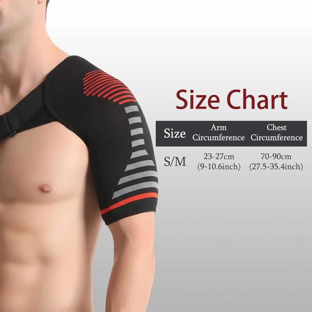 Shoulder Brace, Shoulder Support for Sports Training and Injury Recovery, Red Medium Size Shoulder Brace for Daily Pain Management and Physical Therapy