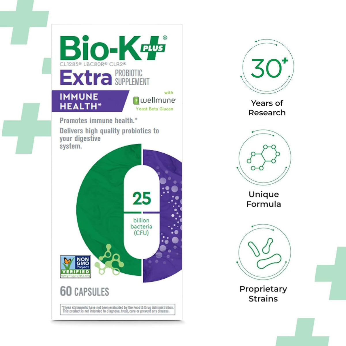 Bio K+ Probiotic Supplements 25 ml 60 capsules