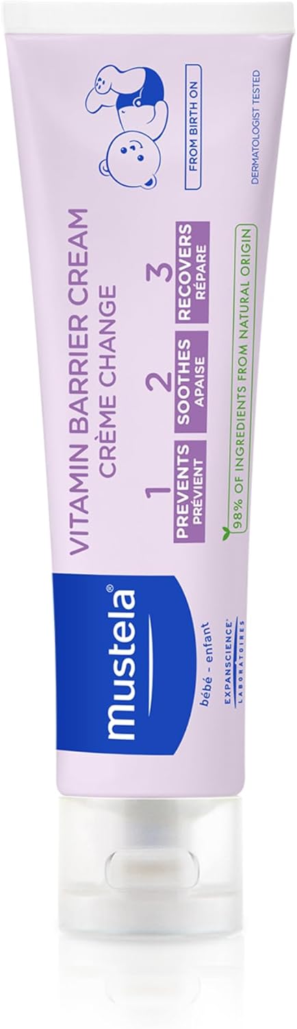 Mustela Vitamin Barrier Cream 123 - for nappy rash - 108g (Pack of 2)
