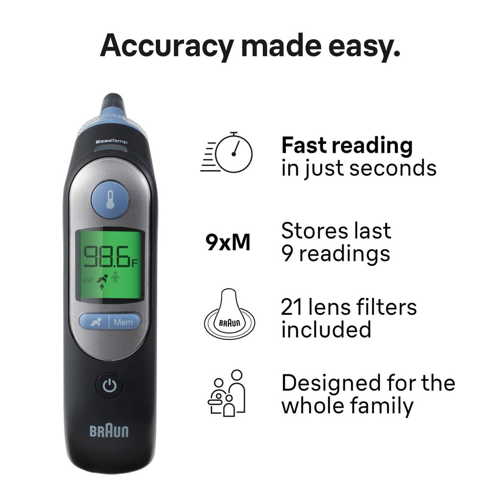 Braun ThermoScan 7 Digital Ear Thermometer for Adults, Babies & Infants | Age-Adjusted Fever Guidance Thermometer, No. 1 Brand Recommended by Pediatricians